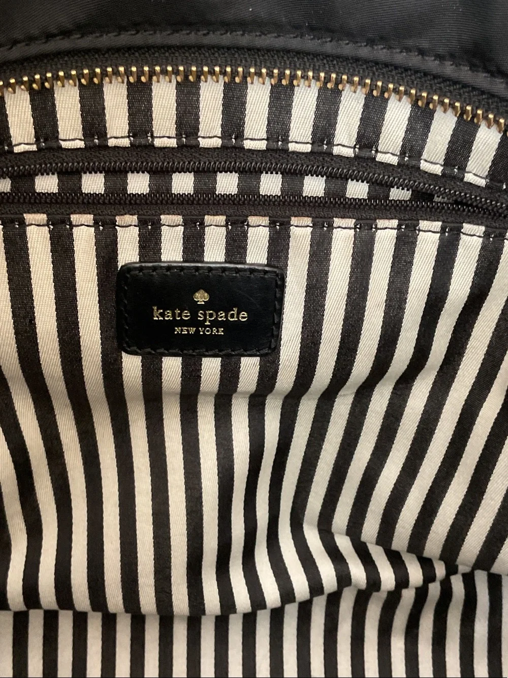 kate spade Black Nylon Tote with Gold Hardware